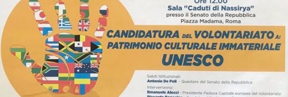 Il VOLONTARIATO: PATRIMONIO CULTURALE IMMATERIALE DELL’UMANITÀ