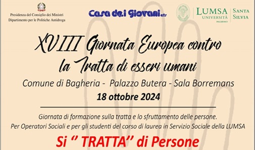 XVIII GIORNATA EUROPEA CONTRO LA TRATTA DI ESSERI UMANI